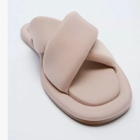 Zara Puff Slides Crisscrossed Sandals - Picture 3 of 13